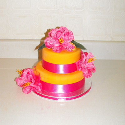 Pink/orange Bridal Shower Cake