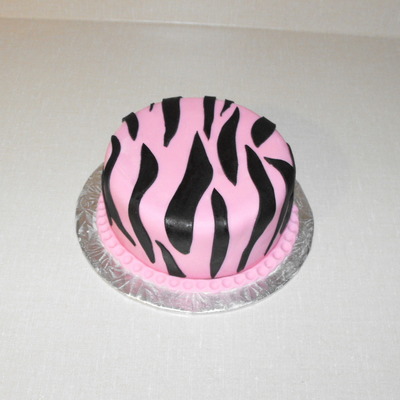 Pink Zebra Smash Cake