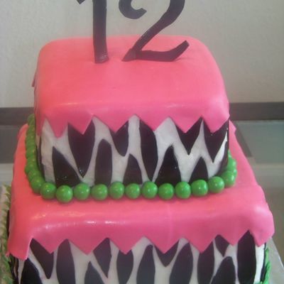 Neon Zebra Cake