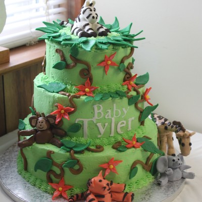 Jungle Baby Shower Cake
