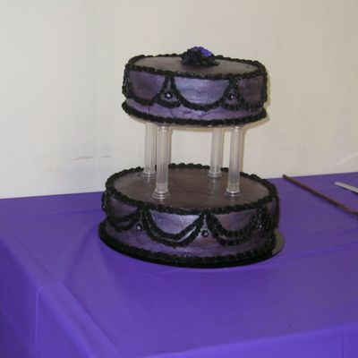 Purple & Black Wedding Cake