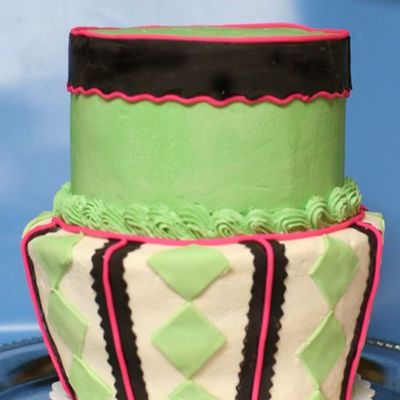 Green & Black Birthday Cake