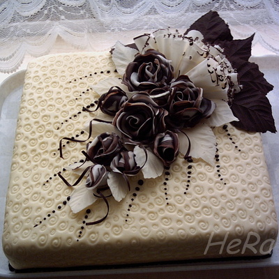 Square With Chocolate Roses