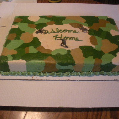 Camo Welcome Home Cake