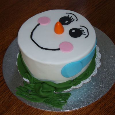 Fondant Snowman Birthday Cake
