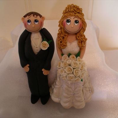 Sitting Groom & Bride With Quilted Dress