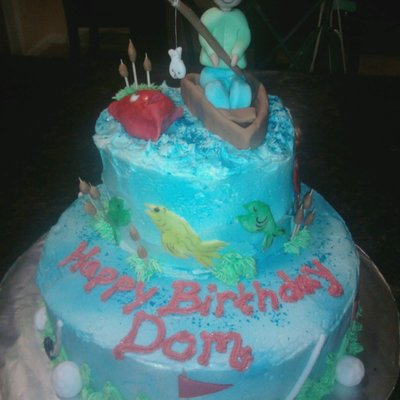 Fishing & Golf Birthday Cake
