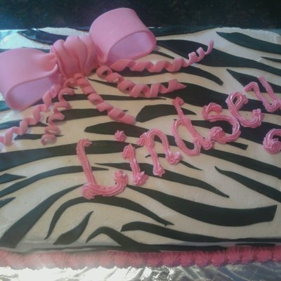 Zebra Print Cake For 17 Yr Old Bday