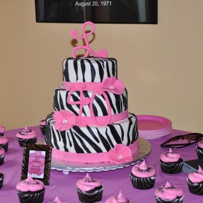 40Th Birthday Zebra Cake