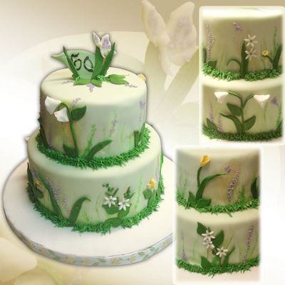 50Th Anniversary Garden Cake