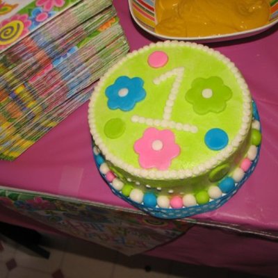 Smash Cake For 1St Birthday Green/pink