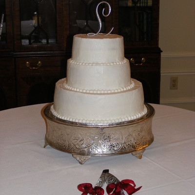Simple, White Wedding Cake