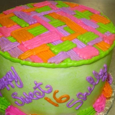 Attempt At Making A Plaid Cake