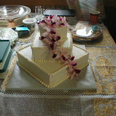 White Square Wedding Cake