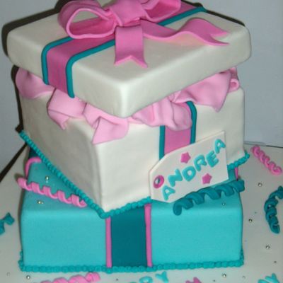 Gift Box Birthday Cake
