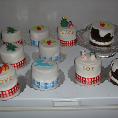 10 Mini Christmas Cakes