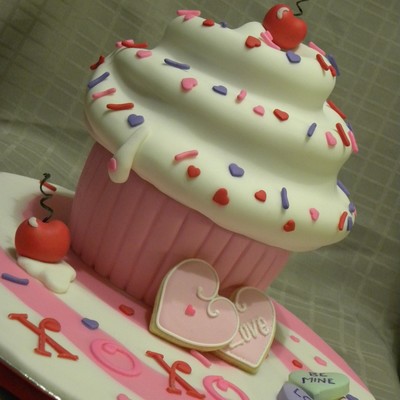 Valentine's Day Giant Cupcake