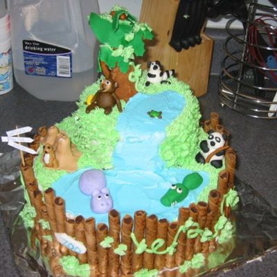 Zoo Animal Birthday Cake
