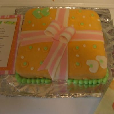 Stripes And Dots Present Cake
