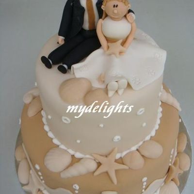 Sea Theme Wedding Cake