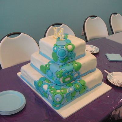 Circles Birthday Cake For Tween