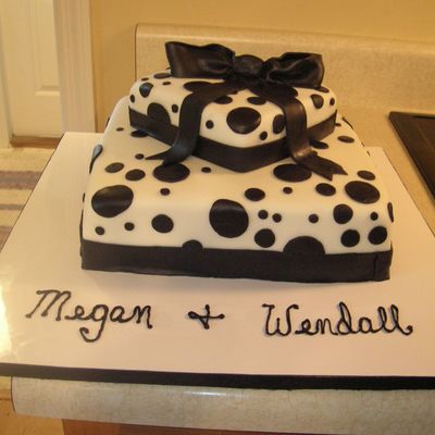 Black White Shower Cake