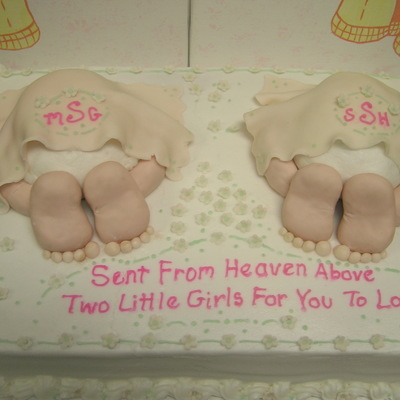 Twin Girls Baby Butt Cake