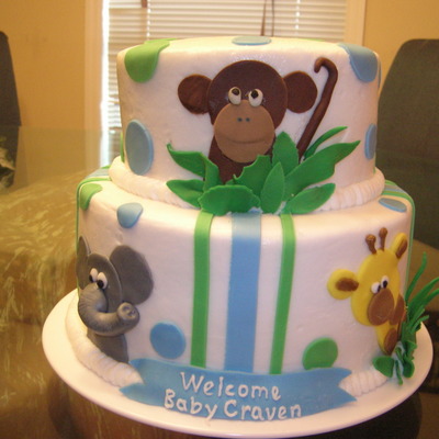 Jungle Baby Shower Cake (#2)