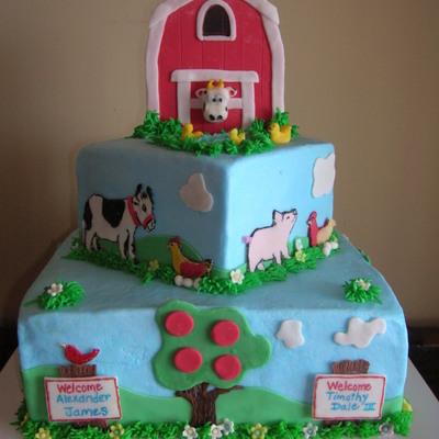 Farm Theme Baby Shower Cake