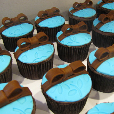 Cupcakes Baby Shower Blue Brown