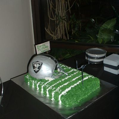 Oakland Raiders Helmet Birthday Cake