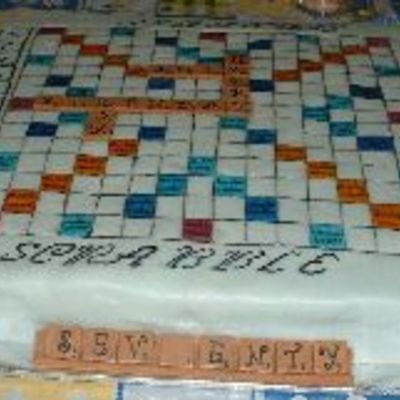 Scrabble Birthday Cake