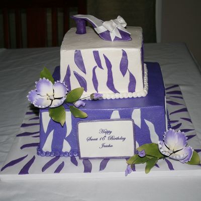 Sweet Sixteen With Stripes And Shoe