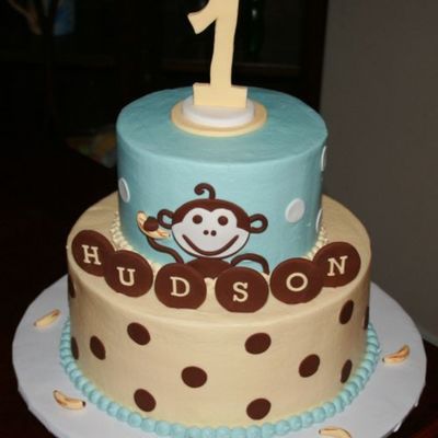 Husdon's First Birthday Monkey Cake