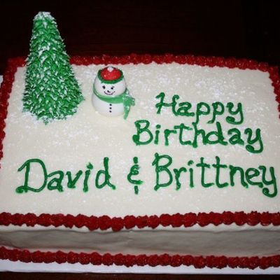 Snowman Sheet Cake