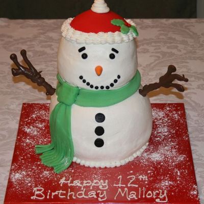 Snowman Birthday Cake