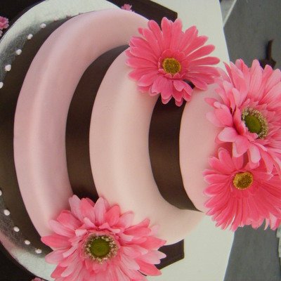 Pink Flower Wedding Cake