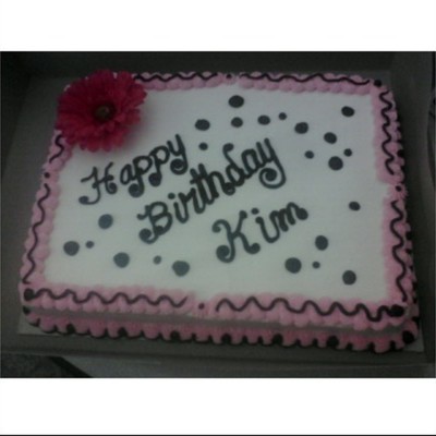 Pink And Black Birthday Cake