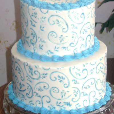 60Th Birthday Cake With Blue Detail