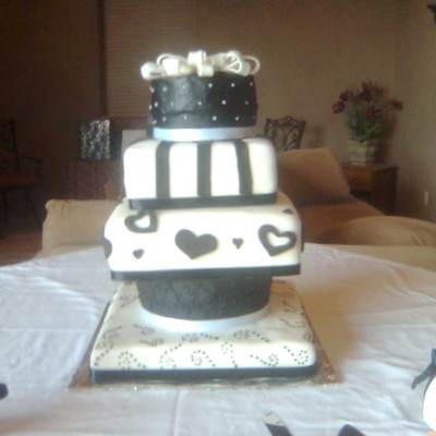 Black And White Wedding Cake