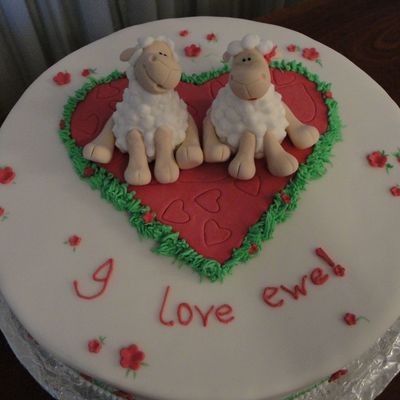 Sheepish Anniversary Cake