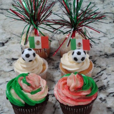 Mexico Soccer Cupcakes