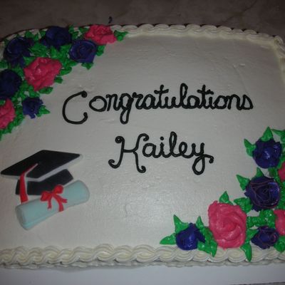Pink, Purple & Black Graduation Cake
