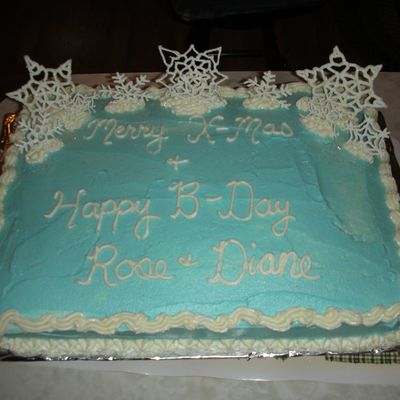 Snowflake Sheet Cake