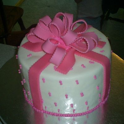Pink/white Birthday Cake