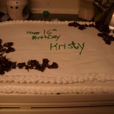 16Th Year Bday Cake With Fudge Roses