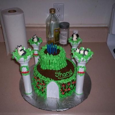 Panda Castle Cake