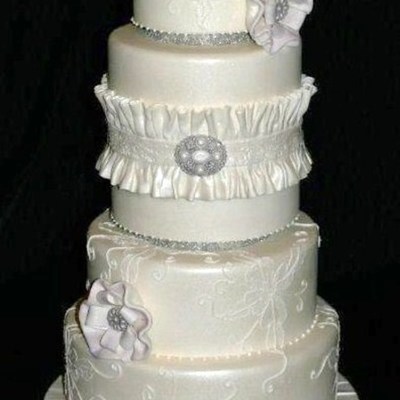 Garter Belt Inspired Wedding Cake