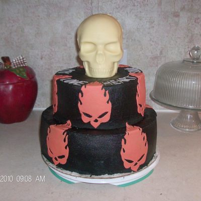 Second Skull And Flames Cake