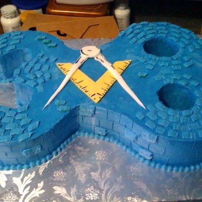 Mason Brick Number Cake